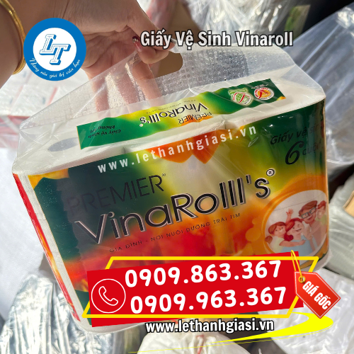 giấy vệ sinh Vinaroll không lõi có quai xách tiện dụng giấy vệ sinh Vinaroll không lõi có quai xách tiện dụng