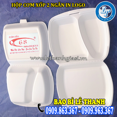 hộp cơm xốp 2 ngăn in logo giá sỉ rẻ hộp cơm xốp 2 ngăn in logo giá sỉ rẻ