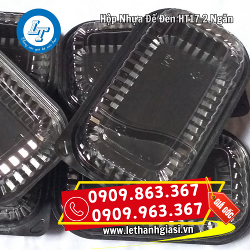 hộp nhựa đế đen 2 ngăn HT17 hộp nhựa đế đen 2 ngăn HT17