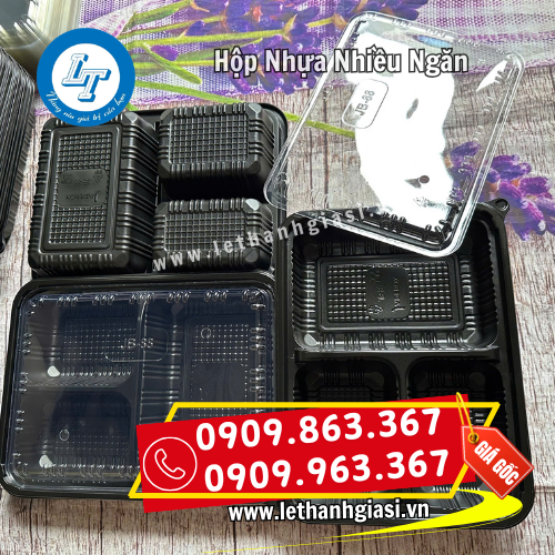 hộp nhựa đế đen 3 ngăn đựng thức ăn hộp nhựa đế đen 3 ngăn đựng thức ăn