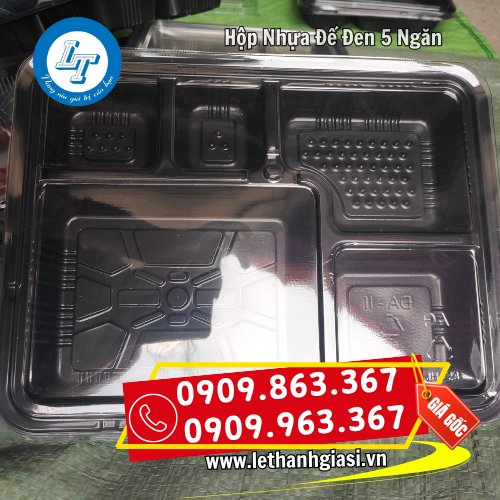 hộp nhựa đế đen 5 ngăn hộp nhựa đế đen 5 ngăn