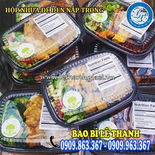 Hộp nhựa đế đen đựng thực phẩm