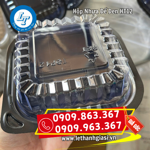 hộp nhựa đế đen 1 ngăn HT12 vuông hộp nhựa đế đen 1 ngăn HT12 vuông