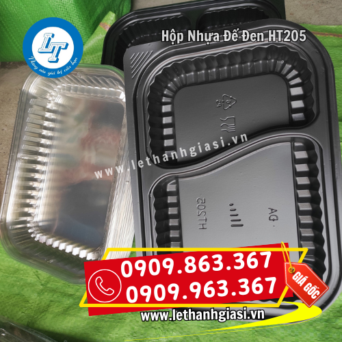 hộp nhựa đế đen ht205 kèm nắp đậy tiện dụng hộp nhựa đế đen ht205 kèm nắp đậy tiện dụng