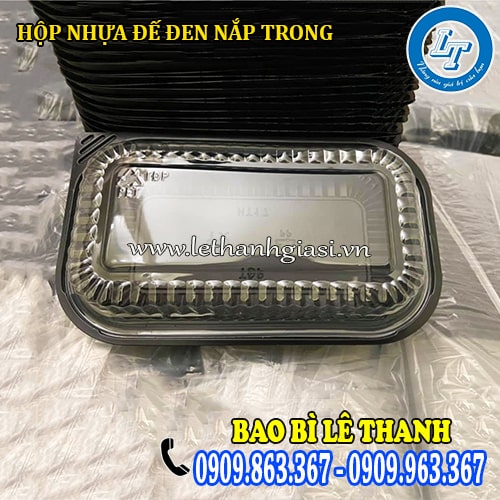 Hộp nhựa đế đen nắp trong