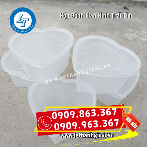 hộp nhựa đựng bánh flan hình trái tim dung tích 90ml hộp nhựa đựng bánh flan hình trái tim dung tích 90ml
