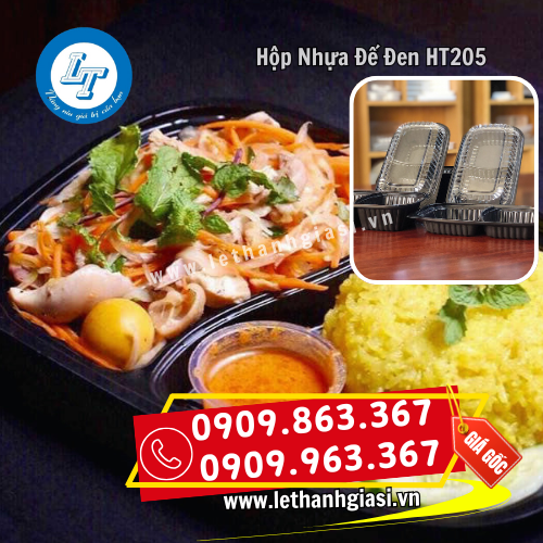 hộp nhựa đế đen ht205 đựng đồ ăn tiện lợi hộp nhựa đế đen ht205 đựng đồ ăn tiện lợi