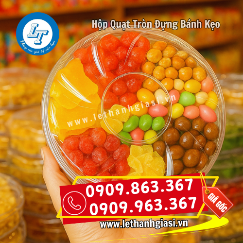 hộp nhựa quạt tròn đựng bánh kẹo hộp nhựa quạt tròn đựng bánh kẹo