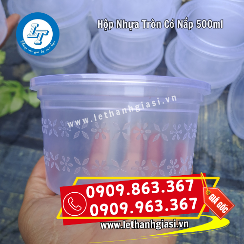 hộp nhựa tròn 500ml có nắp chất lượng tại lê thanh hộp nhựa tròn 500ml có nắp chất lượng tại lê thanh