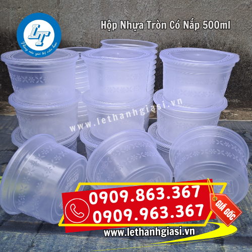 hộp nhựa tròn 500ml có nắp chất lượng hộp nhựa tròn 500ml có nắp chất lượng