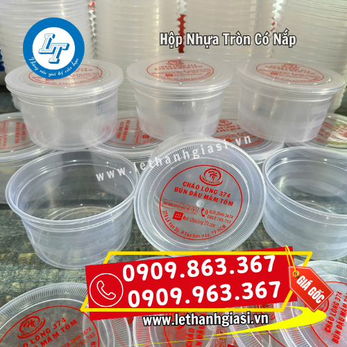 hộp nhựa tròn có nắp in logo giá sỉ rẻ theo số lượng hộp nhựa tròn có nắp in logo giá sỉ rẻ theo số lượng