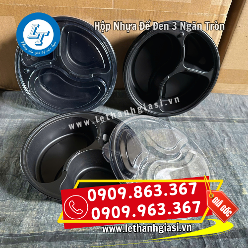hộp nhựa tròn đế đen 3 ngăn chất lượng tại lê thanh hộp nhựa tròn đế đen 3 ngăn chất lượng tại lê thanh