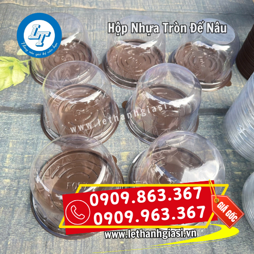 hộp nhựa tròn đế nâu đựng bánh giá sỉ chất lượng hộp nhựa tròn đế nâu đựng bánh giá sỉ chất lượng