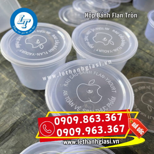 hộp nhựa tròn đựng bánh flan size lớn 125ml hộp nhựa tròn đựng bánh flan size lớn 125ml