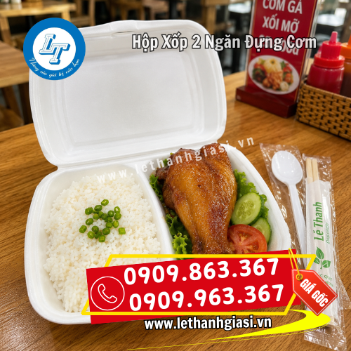 hộp xốp 2 ngăn đựng cơm đẹp mắt hộp xốp 2 ngăn đựng cơm đẹp mắt
