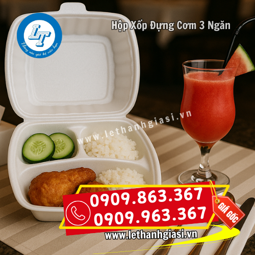 hộp xốp 3 ngăn đựng cơm tiện dụng hộp xốp 3 ngăn đựng cơm tiện dụng