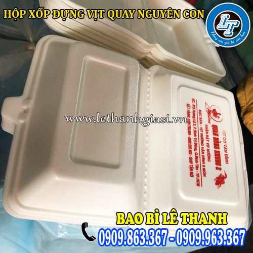 hộp xốp đựng vịt quay nguyên con giá rẻ in logo hộp xốp đựng vịt quay nguyên con giá rẻ in logo
