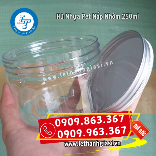 hũ nhựa pet 250ml kèm nắp nhôm vặn tiện lợi hũ nhựa pet 250ml kèm nắp nhôm vặn tiện lợi