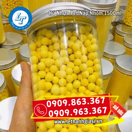 hũ nhựa pet nắp nhôm 1500ml đựng thực phẩm hũ nhựa pet nắp nhôm 1500ml đựng thực phẩm