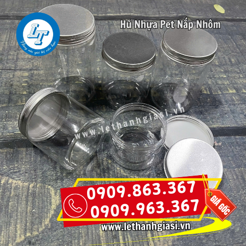 hũ nhựa pet nắp nhôm bề mặt sáng bóng hũ nhựa pet nắp nhôm bề mặt sáng bóng