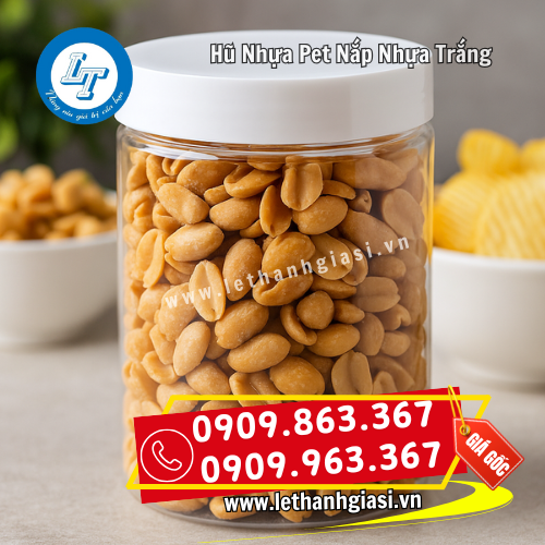 hũ nhựa pet nắp nhựa trắng đựng đồ ăn vặt hũ nhựa pet nắp nhựa trắng đựng đồ ăn vặt