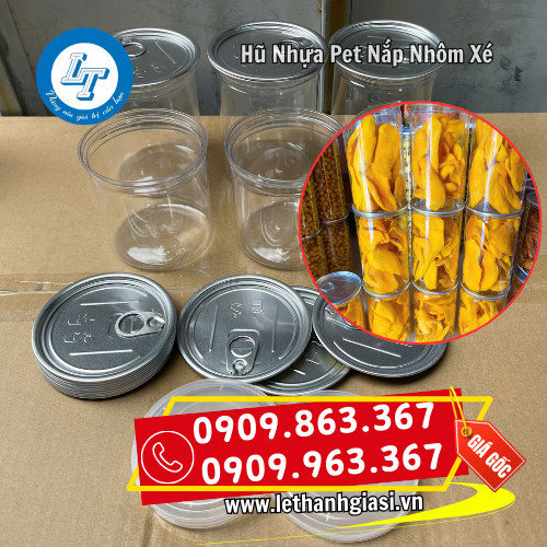 hũ nhựa pet nắp nhôm xé đựng thực phẩm mứt sấy hũ nhựa pet nắp nhôm xé đựng thực phẩm mứt sấy