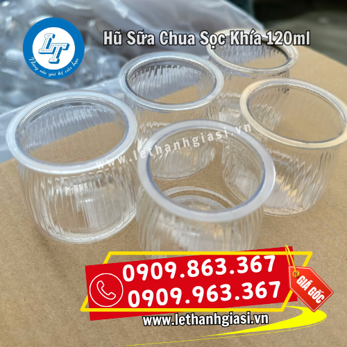 hũ sữa chua sọc khía 120ml nhựa trong đẹp hũ sữa chua sọc khía 120ml nhựa trong đẹp