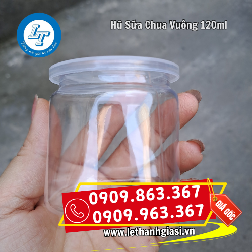 hũ nhựa sữa chua vuông 120ml vừa tay cầm hũ nhựa sữa chua vuông 120ml vừa tay cầm
