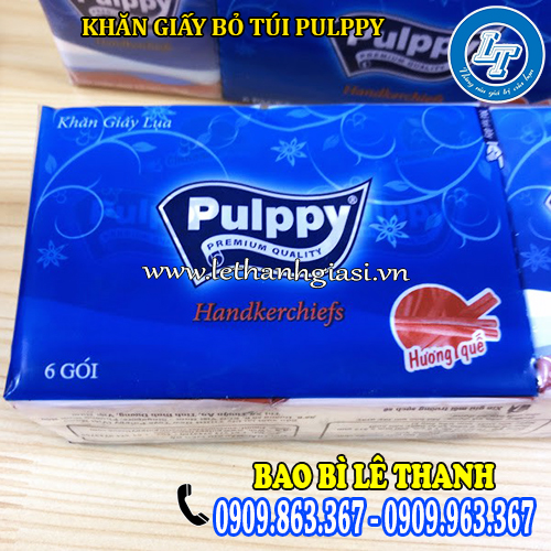 khăn giấy bỏ túi pulppy hương quế lốc 6 gói khăn giấy bỏ túi pulppy hương quế lốc 6 gói