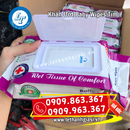 khăn ướt baby wipes tím thiết kế nắp đậy tiện lợi khăn ướt baby wipes tím thiết kế nắp đậy tiện lợi