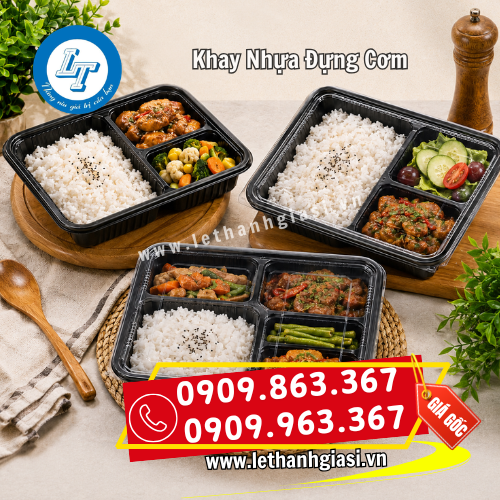 khay nhựa đựng cơm nhiều ngăn đựng thực phẩm khay nhựa đựng cơm nhiều ngăn đựng thực phẩm
