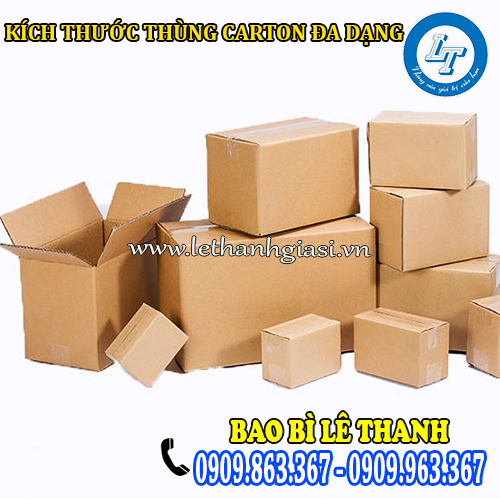 kích thước thùng carton đa dạng kích thước thùng carton đa dạng