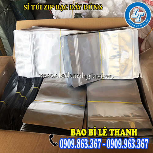 sỉ túi zip bạc giá rẻ bỏ sỉ túi zip bạc đáy đứng giá rẻ đựng hoa quả sấy