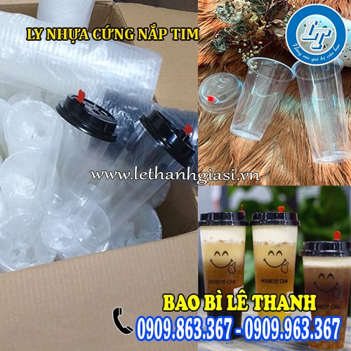 Ly nhựa cứng nắp tim giá sỉ rẻ tận gốc Ly nhựa cứng nắp tim giá sỉ rẻ tận gốc
