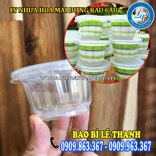 ly nhựa hoa mai giá rẻ đựng rau câu bánh flan pudding ly nhựa hoa mai giá rẻ đựng rau câu bánh flan pudding