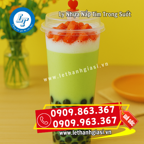 ly nhựa nắp tim trong suốt đựng đồ uống bắt mắt ly nhựa nắp tim trong suốt đựng đồ uống bắt mắt