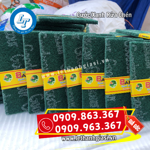 miếng cước xanh rửa chén có tem thương hiệu miếng cước xanh rửa chén có tem thương hiệu