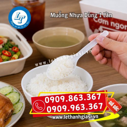 muỗng nhựa ăn cơm dùng 1 lần muỗng nhựa ăn cơm dùng 1 lần