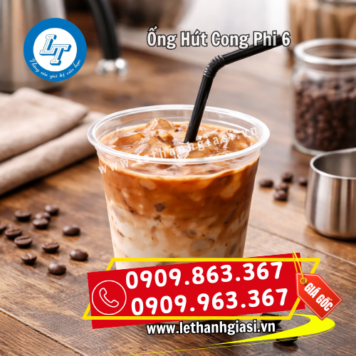ống hút đen cong phi 6 uống cà phê ống hút đen cong phi 6 uống cà phê