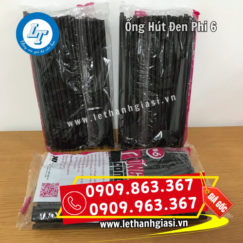ống hút nhựa đen cong phi 6 ống hút nhựa đen cong phi 6