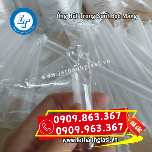 ống hút trà sữa trong suốt bọc màng phi 12 ống hút trà sữa trong suốt bọc màng phi 12