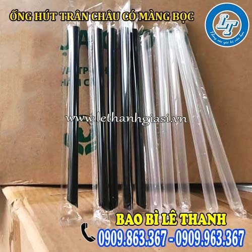 ống hút trân châu có màng bọc thông dụng 2 màu trắng đen ống hút trân châu có màng bọc thông dụng 2 màu trắng đen