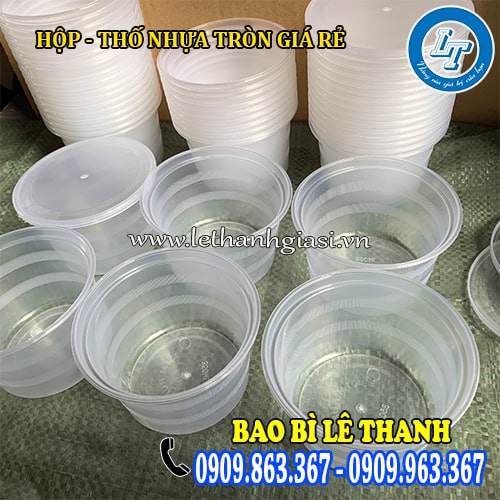 Sỉ rẻ hộp nhựa tròn trong đựng thực phẩm 350ml Sỉ rẻ hộp nhựa tròn trong đựng thực phẩm 350ml