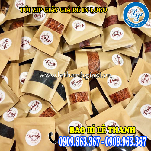 sỉ túi zip giấy in logo giá rẻ đựng thực phẩm sỉ túi zip giấy in logo giá rẻ đựng thực phẩm