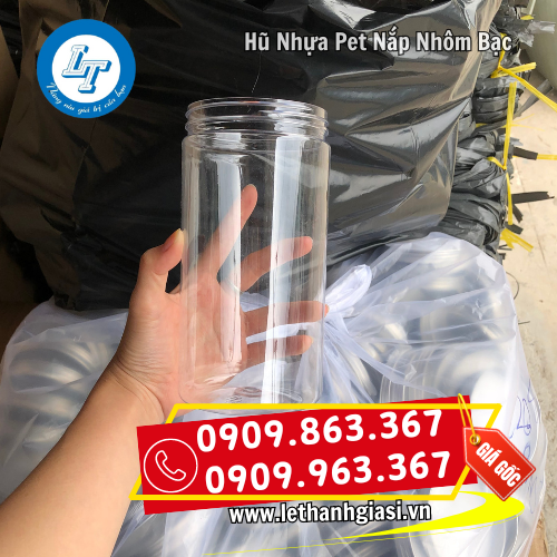 thân hũ nhựa pet nắp nhôm bạc bóng loáng thân hũ nhựa pet nắp nhôm bạc bóng loáng