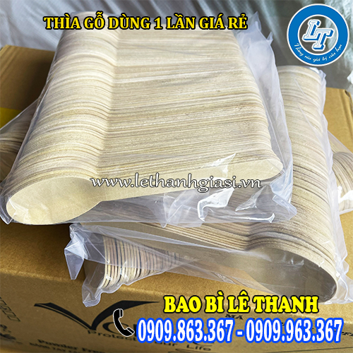 thìa gỗ dùng 1 lần giá rẻ đóng bịch 100 cái thìa gỗ dùng 1 lần giá rẻ đóng bịch 100 cái