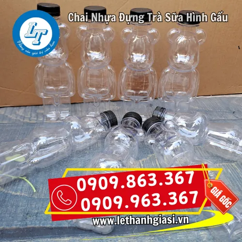 CHAI NHỰA ĐỰNG TRÀ SỮA HÌNH GẤU