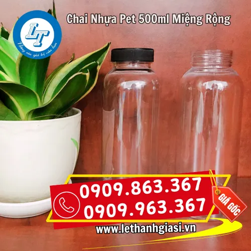 CHAI NHỰA PET 500ML MIỆNG RỘNG