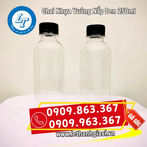 CHAI NHỰA PET 250ML VUÔNG