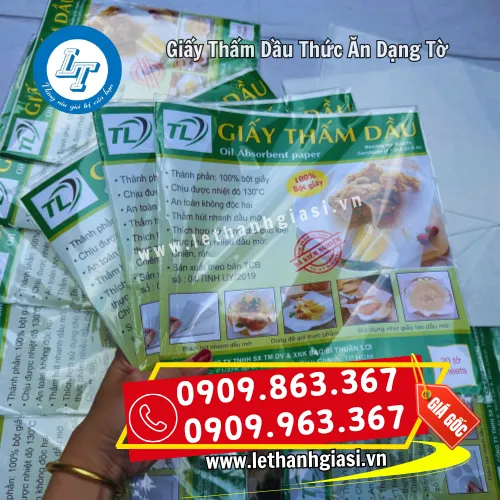 GIẤY THẤM DẦU THỨC ĂN DẠNG TỜ